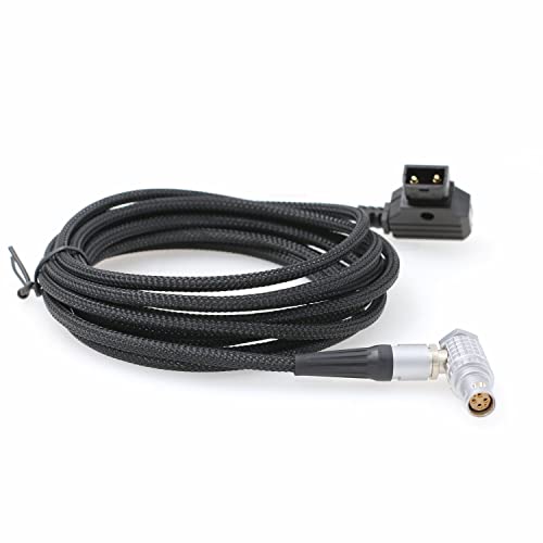Cable D-tap a 6 pines en ángulo recto para RED Epic con cable de alimentación trenzado de 3.28ft