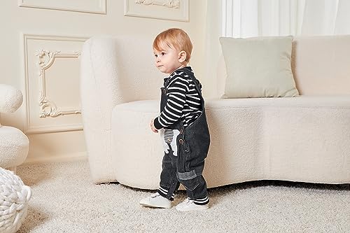 Image of Cute Baby Boy Clothes Suit Toddler Boys' Striped Long Sleeve T-Shirt+Denim Overalls Jumpsuit Pants Outfits Sets