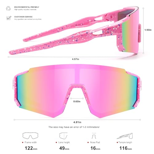 Image of SEKKAF Kids Sunglasses Youth Baseball Sunglasses for Boys Girls Softball Sports Sun Glasses UV Protection