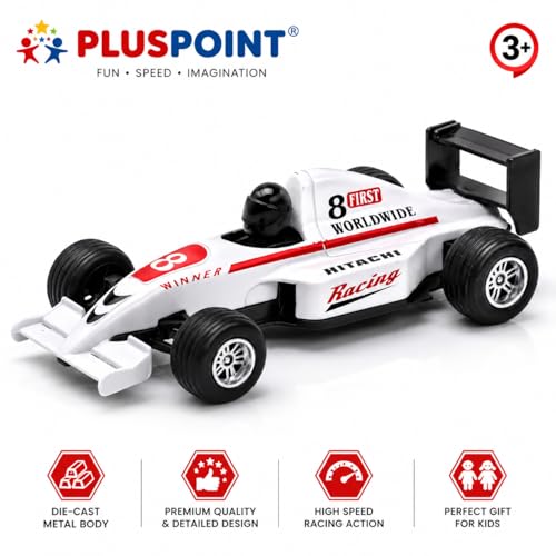 Image of PLUSPOINT F1 Racing Diecast Metal Mini Cars for Kids Formula 1 High-Speed Racing Car Model Pullback Vehicles Collectible Car Toys for Boys Age 3 Years & Up