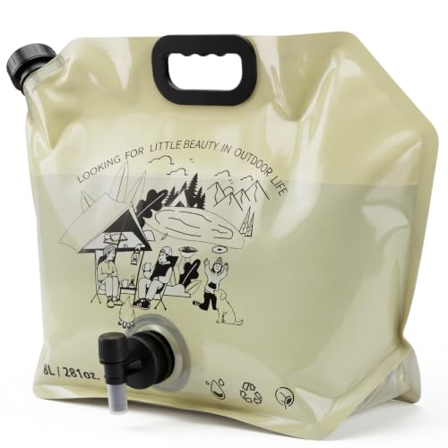 SOCATER Cantimplora plegable de 8L con grifo, envase de agua portátil para camping, excursión y emergencia