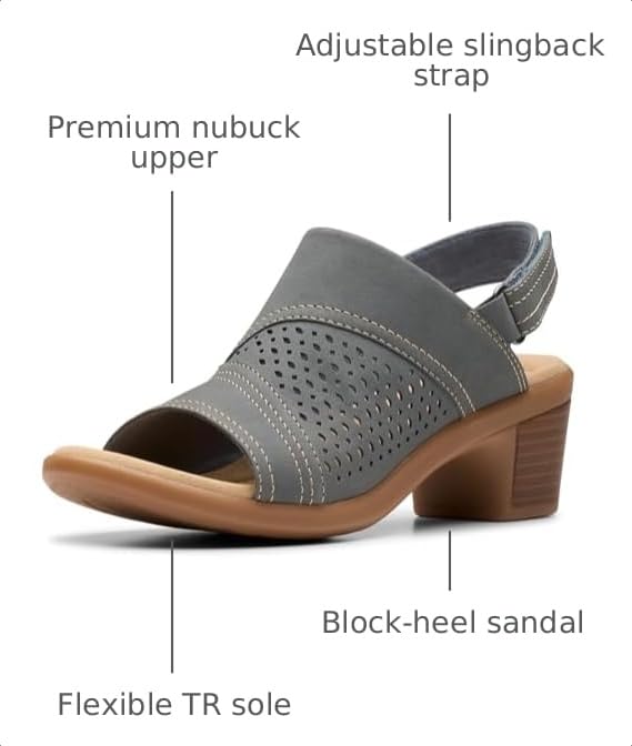 Image of Clarks Women's Emily2 Mist Heeled Sandal | Casual Sandals