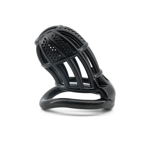 LuoyoupinSM用 ハニカムメッシュ 貞操具, 男性用, 内蔵暗錠付き, 下腹部拘束タイプ, 第2世代モデル, ブラック/ピンク/ホワイト (ブラック, L)