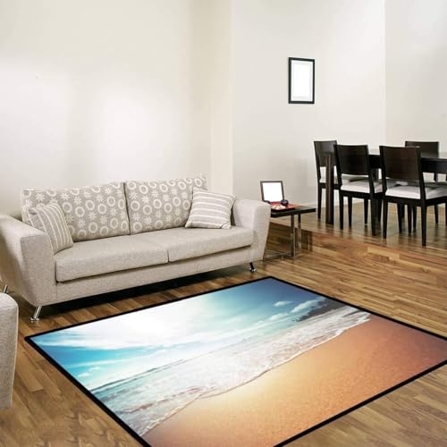 Tapis 120 X 160 Cm doux en polyester imprimé 3D pour salon et chambre - 4