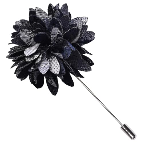 Image of GUSLESON 3.15 inch(8cm) Mens Floral Tie and Lapel Pin Necktie Hankerchief Cufflinks Set for Men