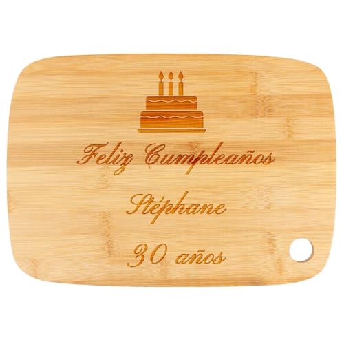 Ocadeau Tabla de Cortar de Madera Personalizada con Texto Grabado - Tagliere Grande da cucina in bambù