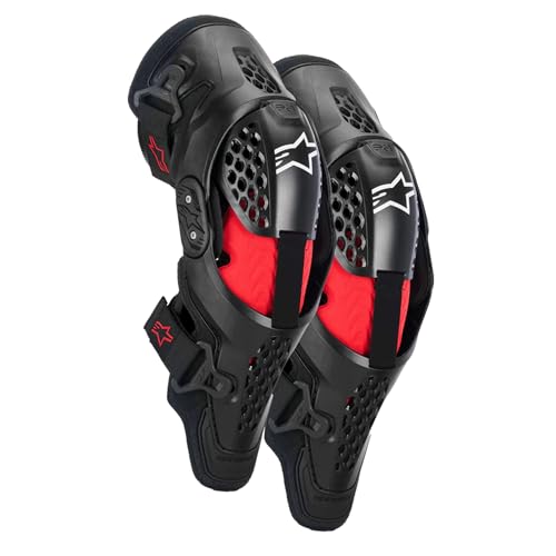 Alpinestars SX-1 Plasma Knee Protector Lightweight Off-Road Impact Protection with Articulated Design Superior Airflow & CE-Certified MX Performance S/M Black/Red/Cool Gray