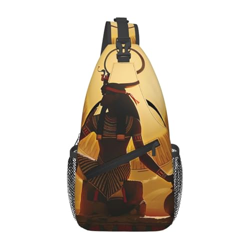 Sac à dos à bandoulière égyptien noir Sun Old Grace pour l'école et les voyages
