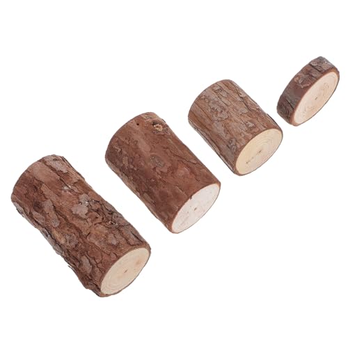 Garneck 4 Stück Teiliges Miniatur holzstamm Hamsterkäfig Natürliche...