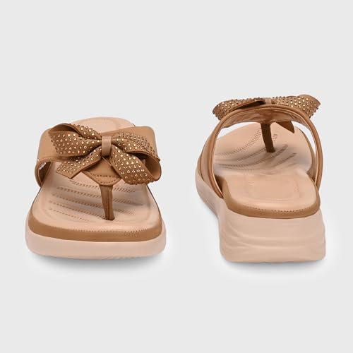 Image of Centrino Women's Sandals | Stylish Slip-On Sandals for Ladies | Durable Soft Cushioned Footbed for Comfort | Elegant & Trendy Design | Lightweight Daily And Casual Use Flip Flops (9343)