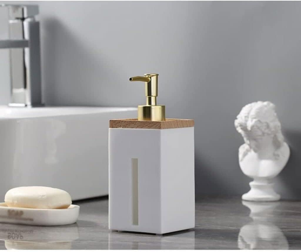 Fornitura for Hotel con Testa d'oro for Shampoo da Bagno in Resina 500 ml(A White)