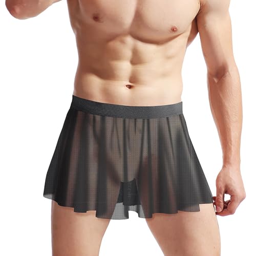 Men's Sissy Mini Skirt See Through Panty Sissy Lingerie for Cross-dressers Crossdressing Panties Gay Sleepwear Underpants