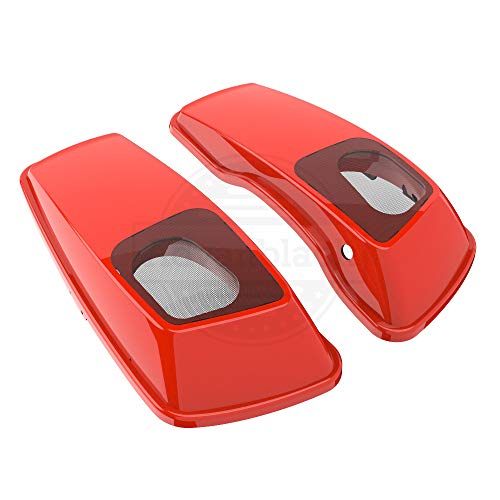 Tapa para altavoces 6x9 para alforjas de motocicleta compatible con Harley Touring FLH 2014+ color Laguna Orange miniatura 3