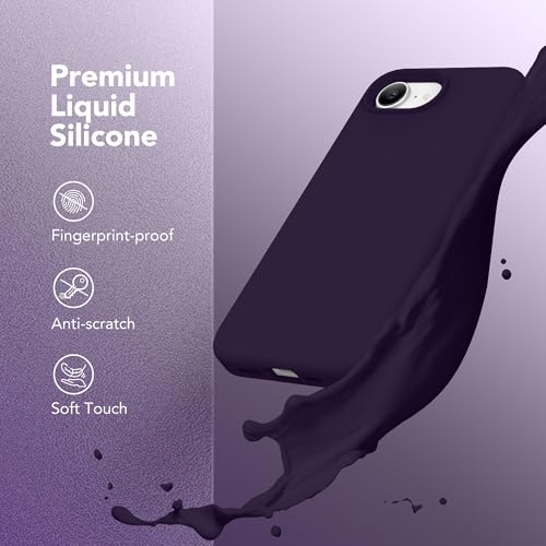 Image of Magnetic for iPhone 17e /iPhone 16e Case, Compatible with MagSafe, [Soft Anti-Scratch Microfiber Lining] Slim Silicone Shockproof Protective Phone Case for iPhone 17e /16e 6.1 inch, Deep Purple