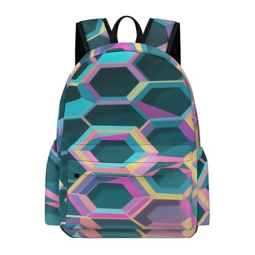 Dream Lattice Printed Backpack Water-Resistant Pack Stylish Bag Lightweight Travel Backpack