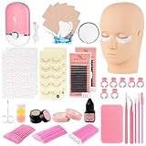 Rose Manor Lash Eyelash Extension Kit, Lash Kit for Eyelash Extension Beginners, with Mannequin Head, Individual Lash Glue, Eyelash Remover, Fan, Lash Extension Supplies Tools for Practice Training