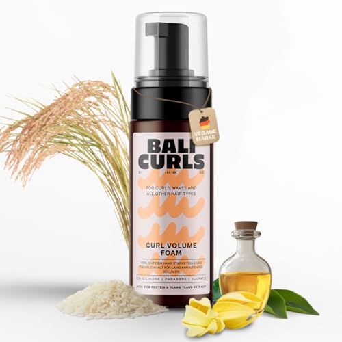 Bali Curl Volume Foam – Mousse de peinado con proteínas vegetales para volumen y sujeción, espuma rizada para ondas definidas, método vegano y rizado, sin siliconas, 150 ml