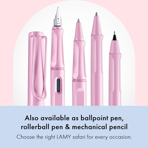 Miniatura 6 de Lamy Safari Lightrose - Pluma Estilográfica Con Empuñadura Ergonómica Y Plumín De Acero Pulido En Tamaño M - Ideal Para Cualquier Escritura Y Caligrafía - Incluye Cartucho T 10 Azul - Diestro