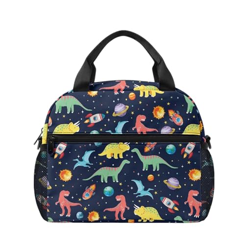 Howilath Space Dinosaur Lunch Bag for Kids Insulated Lunch Box