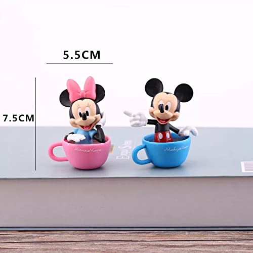 Image of AUGEN Cartoon 6 Set Micky-Mouse Club House Action Figure Keychain Limited Edition for Car, Decoration, Cake, Office Desk & Study Table (Pack of 6 Pieces)