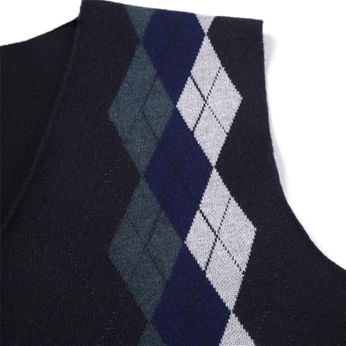 Bollrllr 2024 Winter Men's Knitted Button Cardigan Sweater Vest Retro Sleeveless Thickened Warm Vest4