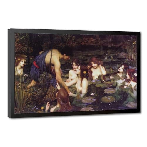Hylas et les nymphes toile décorative pour un bureau élégant inspiré par Waterhouse