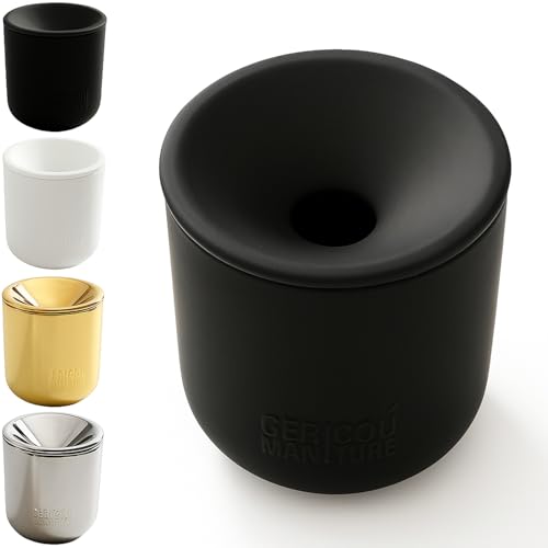 GC German Couture Keramik Stickbecher Aschenbecher kompatibel mit IQOS ILUMA PRIME TEREA Sticks u. Heets-Sticks + Glo Hyper Pro Air neo-Sticks u. Ploom X evo Zubehör f. Büro u. Zuhause schwarz