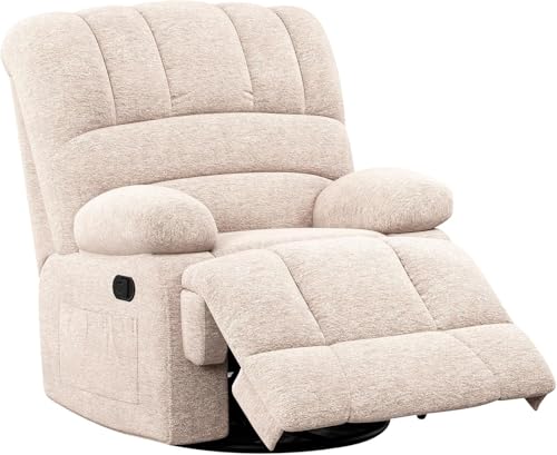 Sillón reclinable blanco piel oversized miniatura 6