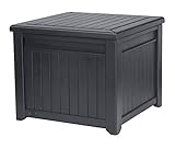 Keter 55 Gallon Resin Outdoor Box Table in One with Patio Furniture Cushion Storage, Grey