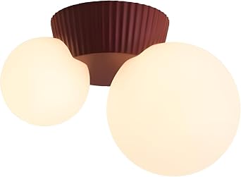 BOKT Red Unique Ceiling Light Modern Hallway Light Fixtures Ceiling Lamps for Dining Room with Milk White PE Shade for Kitchen Office Bedroom