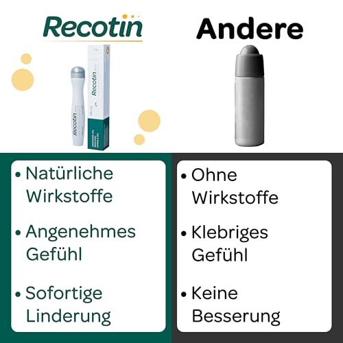 RECOTIN Mückenstich Roll On 2x 15ml – 100% natürlicher Wirkstoff - Für Kinder & Erwachsene - Soforthilfe bei Mückenstichen - Mückenroller - Anti Juckreiz Stift - Mückenstift Roll On