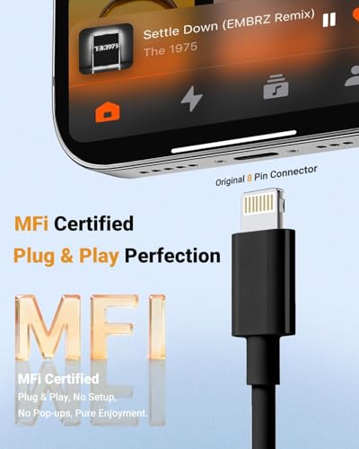 Adaptateur Lightning vers prise casque 3,5 mm noir pour écouter la musique sur iPhone 14 et 13