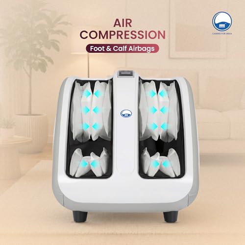 Image of ARG AROGYA Leg, Foot & Calf Massager with Air Compression, Roller & Heating | 3 Intensity Levels & 3 Modes | Air Bag Foot, Leg Massager for Pain Relief, Relaxation & Better Blood Circulation (White)