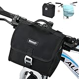 Bike Handlebar Bag, 7L Large Capacity Bicycle Front Bag, 3 IN 1 Front Bike Bag with Removable Shoulder Strap, Rain Cover, Insulated Bike Bag...