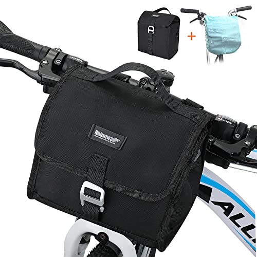 Wildken Bike Handlebar Bag, 7L Large Capacity Bicycle Front Bag, 3 In 1 Front Bike Bag With Removable Shoulder Strap, Rain Cover, Insulated Bike Bag Keeps Food Warm/Cool, Fits Most Bikes(Black) #TOP7