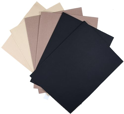 Image of KCS 6 pc of 12 inch x 18 inch (30cmx45cm) 14CT Counted Cotton Aida Cloth Cross Stitch Fabric (Khaki+Brown+Black)