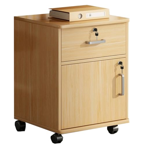 Armadietto mobile in legno con serratura con 4 cassetti verticali per documenti legali/A4, perfetto per l'organizzazione di casa e ufficio