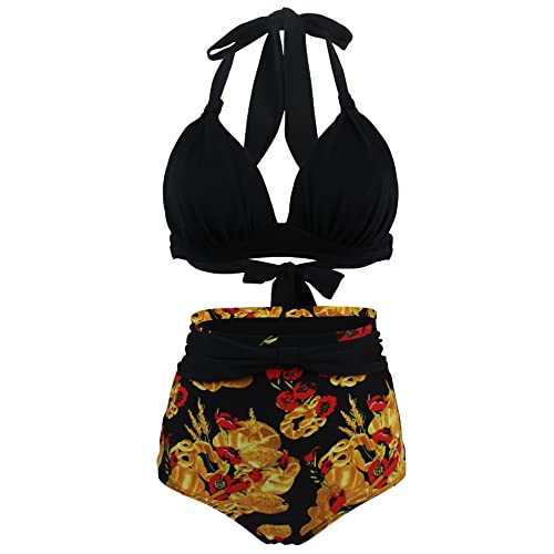 YONKOUNY Conjunto de Bikini para Mujer Sexy Floral Traje de Baño Push Up Swimwear Bikini Sets Cover