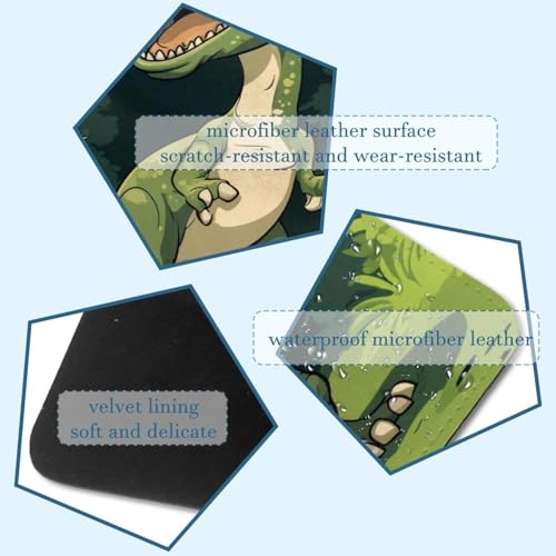 Funda para portátil de 13.8 x 10.2 pulgadas verde con diseño de dinosaurio 3