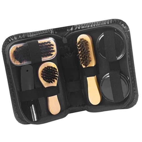 Dickly Kit d'entretien de bottes en cuir, chiffons à chaussures, kit de cirage de chaussures pour fournitures de réparation à domicile, Set de nettoyage Cirage à Chaussures