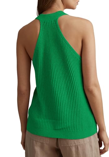 Image of Womens Button-Front Sweater Vest Top V Neck Sleeveless Knit Tank Fitted Halter Raceback Cardigan Vest