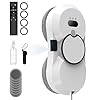 Robot laveur de fenêtres, 5600 Pa nettoyeur de vitres électrique, robot de nettoyage de fenêtre automatique avec jet d'eau, navigation intelligente, télécommande, 3 modes de nettoyage (Blanc)