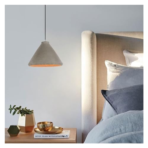 Lampe à suspension en ciment rural : lustre rustique E27 restaurant