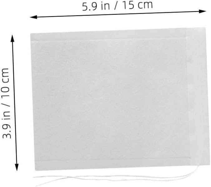 300pcs Non-woven Tea Filter Bags Drawstring Loose Leaf Tea Infuser Bags Coffee Spice Brewing Sachets 10cm X 15cm Bulk Disposable Filter Pouches for Kitchen and Cooking