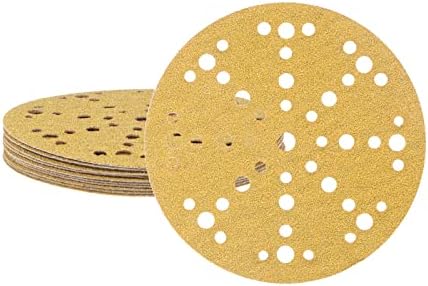 sourcing map 10pcs Sanding Discs 6-Inch 40 Grits Aluminum Oxide Abrasive Hook and Loop Sandpapers 49-Hole Professional Sander Pad