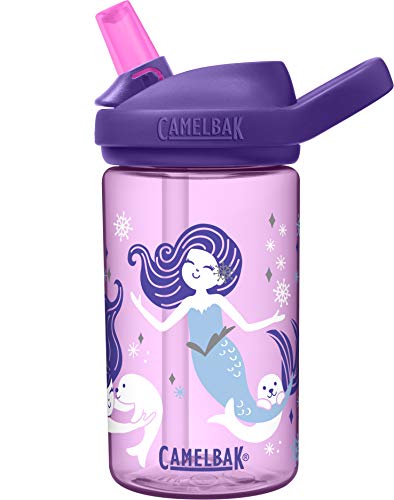 CamelBak Eddy+ Kids Bite Valve Straw Tritan Renew Water Bottle Arctic Mermaids, 14oz