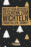 MIR IST KEIN BESSERES GESCHENK ZUM WICHTELN EINGEFALLEN, SORRY NOTIZBUCH: Lustiges Geschenk zum Wichteln I Notizbuch I 130 Seiten, liniert I Format 6x9 Zoll, DIN A5 I Soft Cover matt I