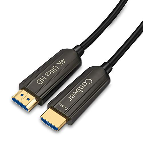 Fiber Optic HDMI Cable,Conbeer 4K High Speed 18Gbs 60Hz 4:4:4 HDMI 2.0 AOC Audio Cable for in-Wall Installation-30M/100F