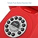 Retro Design Corded Landline Phone - Classic Vintage Old Fashioned Rotary Dial Style Desk Table Home Office Coiled Cord Handset w/ Button Dialing, Standard Telephone Jack - Pyle PPRETRO25RD (Red)