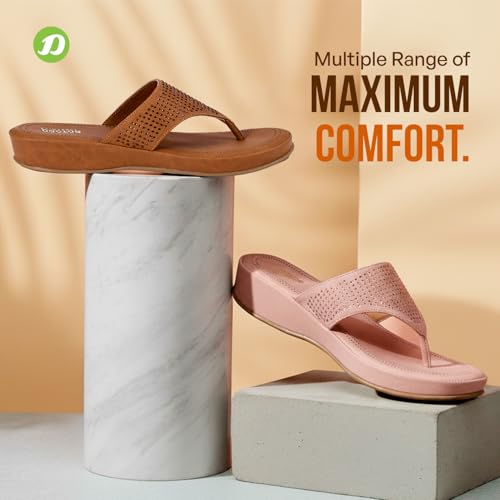 Image of DOCTOR EXTRA SOFT Women's Fashionable Stylish Orthopedic Memory Foam Thong Slippers /Flip Flops|Comfortable & Lightweight|Breathable & Anti-Slip| Casual Slip-on Sandals for Ladies /GirlsD-626